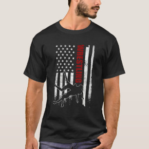 T-shirt Vêtements de catch rétro américains Drapeau améric