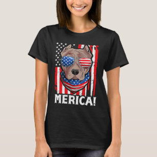 T-shirt Vêtements de chien patriotiques américains drôles