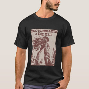 T-shirt Vêtements de cowgirl western bottes balles gros ch