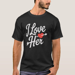 T-shirt Vêtements de la Saint-Valentin pour couple I Love