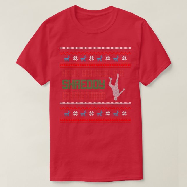T-shirt Vêtements de Noël affreux Skydive (Design devant)