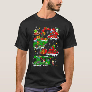 T-shirt Vêtements de Noël du véhicule de construction mign