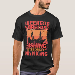 T-shirt Vêtements de pêche pour hommes de pêche bière buva