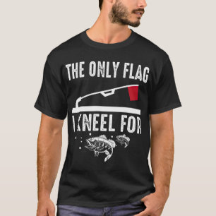 T-shirt Vêtements de pêche sur glace cool Le seul drapeau 