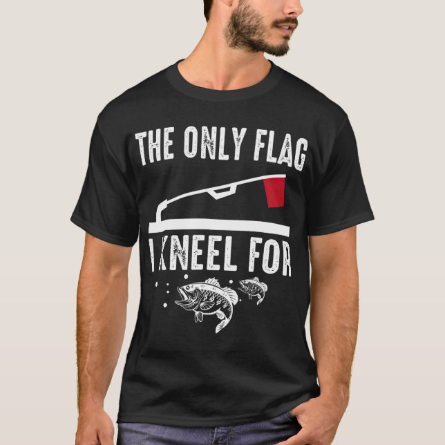 T-shirt Vêtements de pêche sur glace cool Le seul drapeau  (Devant)