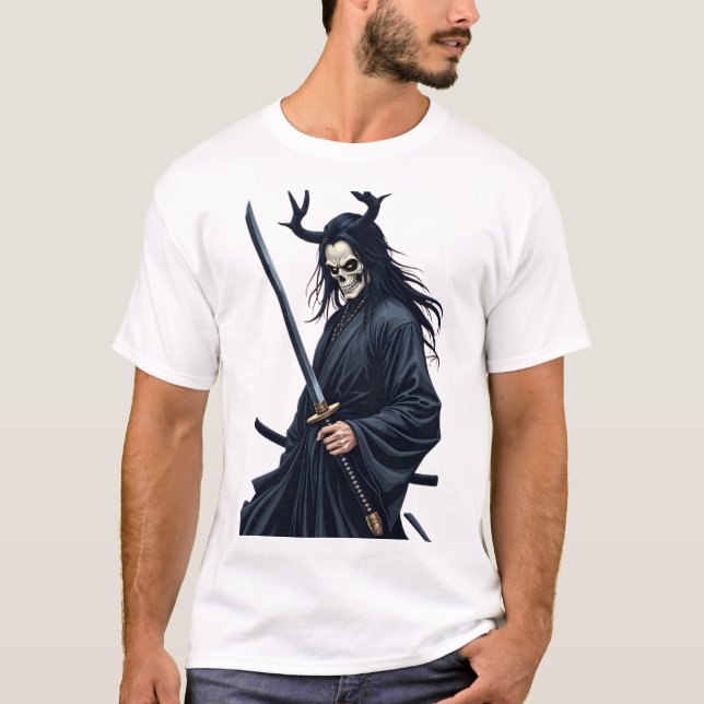 T-shirt vêtements de rue japonais style art foncé, hal (Devant)