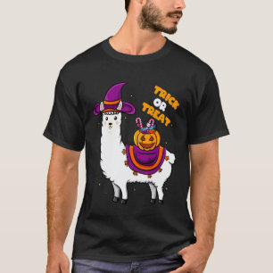 T-shirt Vêtements de sorcière de lama sucrés d'Halloween