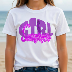 T-shirt Vêtements d'été de plage avec lettrage violet gras