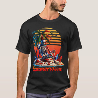 T-shirt Vêtements d'été de squelette de Summerween pour fe