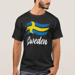 T-shirt Vêtements Drapeau Suède Conception Unique de Suéd