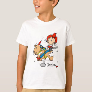 T-shirt Vêtements et Cadeaux Cowgirl Stick Figure Yee Haw