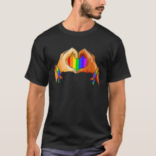 T-shirt Vêtements gay pride LGBT Arc en ciel Coeur LGBT Pr