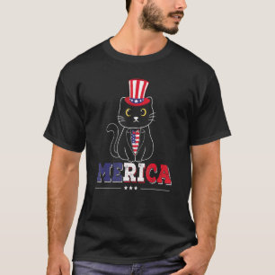 T-shirt Vêtements pour chat Merica Americat 4 juillet