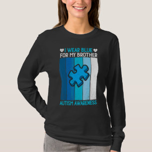 T-shirt Vêtements Rétro Bleu Pour Mon Frère Sensibilisatio