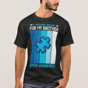T-shirt Vêtements Rétro Bleus Pour Mon Frère Sensibilisati