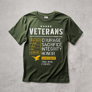T-shirt Vétéran Courage Sacrifice Intégrité Honneur