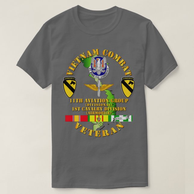 T-shirt Vétéran de la cavalerie de combat du Vietnam avec  (Design devant)