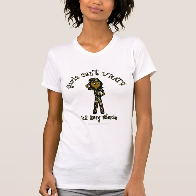 T-shirt Vétéran de la marine féminine noire (Devant)
