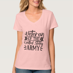 T-shirt Vétéran de l'armée de la femme Fière V-Neck milita