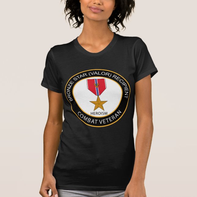 T-shirt Vétéran destinataire de combat d'étoile en bronze (Devant)
