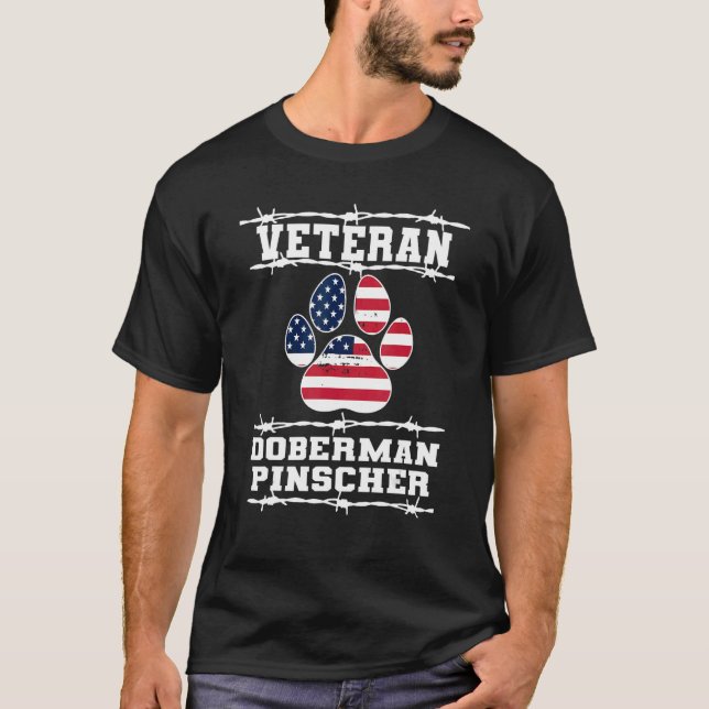 T-shirt Vétéran Doberman Pinscher Retraité de chien (Devant)