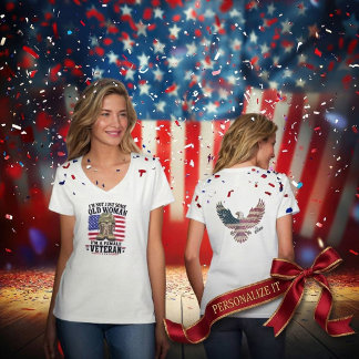 T-shirt Vétéran Féminin Personnalisé Patriotique