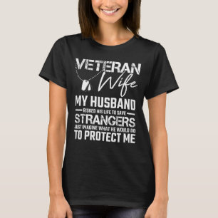 T-shirt Vétéran Femme Femmes Mari de l'Armée Soldat Ancien