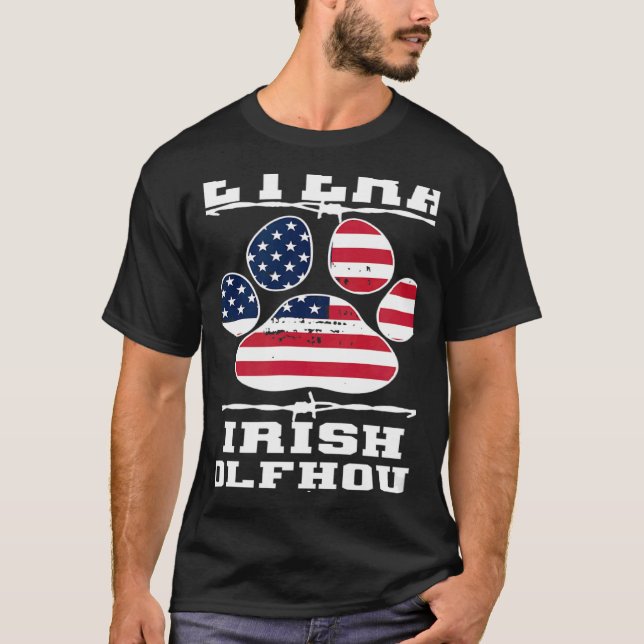 T-shirt Veteran Irish Wolfhound Retired Dog Retirement Pet (Devant)