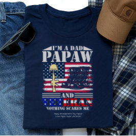 T-shirt Vétéran Papa Papaw Rien N'A Peur Moi Personnalisab