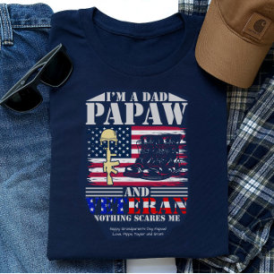 T-shirt Vétéran Papa Papaw Rien N'A Peur Moi Personnalisab
