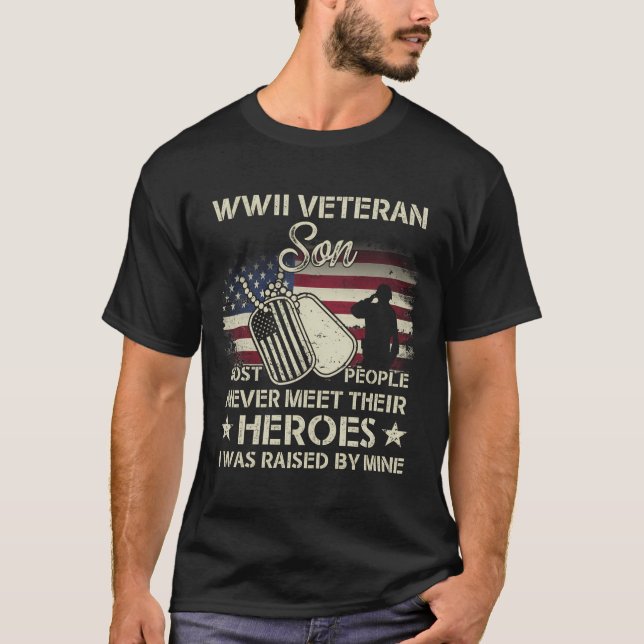T-shirt Vétéran Son Most People Never Meet Their Hero (Devant)