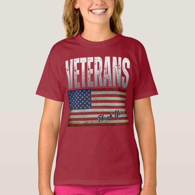 T-shirt VÉTÉRANS AMÉRICAINS MERCI 4 JUILLET T-Shi (Devant)