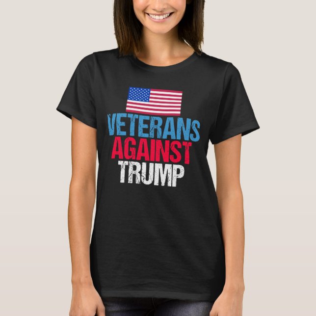 T-shirt Vétérans contre Trump Drapeau américain femmes (Devant)