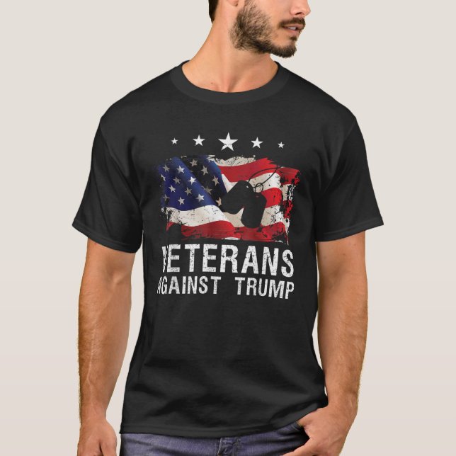 T-shirt Vétérans contre Trump USA Soldat militaire Vote D (Devant)