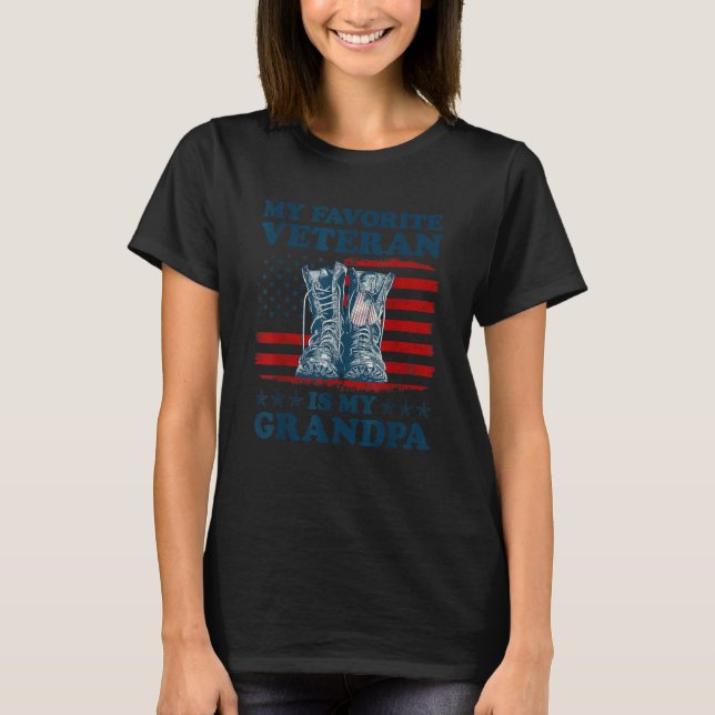 T-shirt Veterans Day American Flag My Favorite Veteran Is  (Devant)