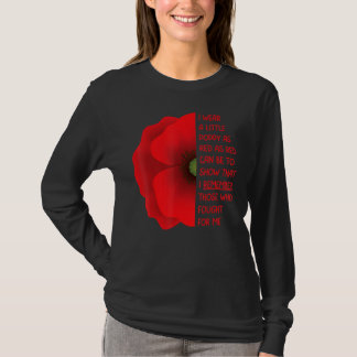 T-shirt Veterans Day USA Memorial Lest We Forget Red Poppy