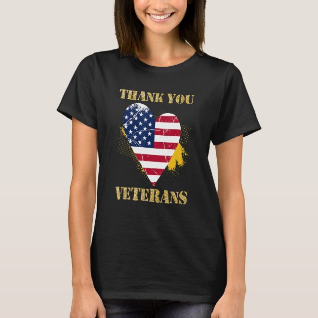T-shirt Veterans Day with American flag for Men Dad Women  (Devant)