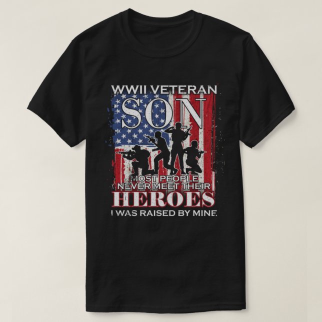 T-shirt Vétérinaire 2ème guerre mondiale Fier Père Maman U (Design devant)