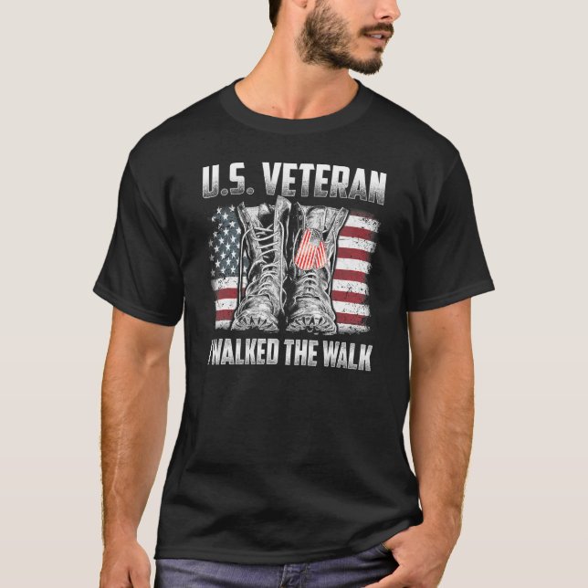 T-shirt Vétérinaire Américain J'Ai Marché La Marche Boots  (Devant)