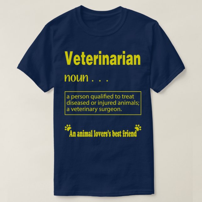 T-shirt Vétérinaire Définition Don Drôle vétérinaire  (Design devant)