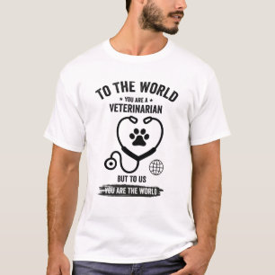 T-shirt Vétérinaire : Notre Monde, Leurs Mains De Guérison