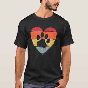 T-shirt Vétérinaire Vet Tech Retro Sunset Empreinte de pat