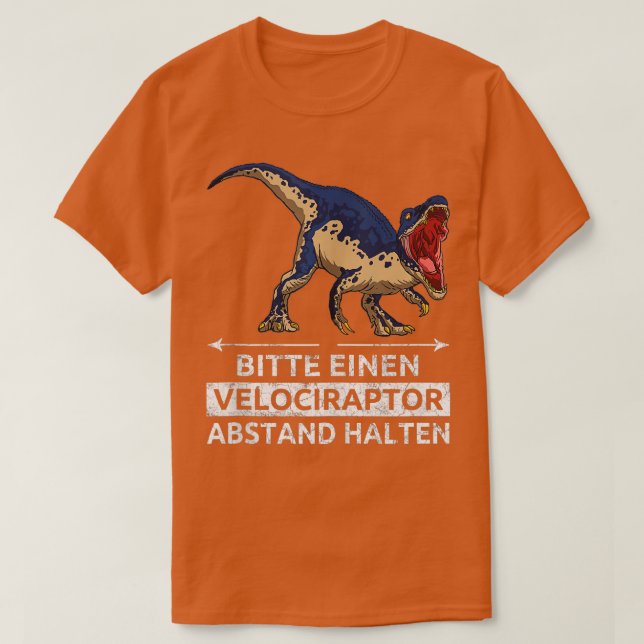 T-shirt Veuillez garder la distance Velociraptor de Veloci (Design devant)
