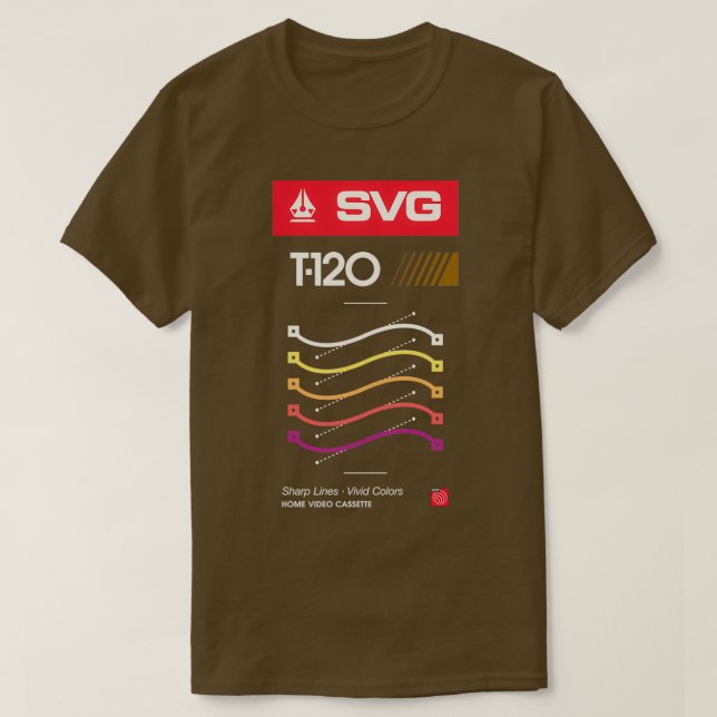 T-shirt VHS SVG noir rétro (Design devant)