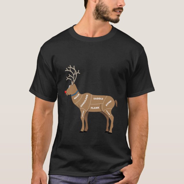 T-shirt Viande de renne pour Noël (Devant)