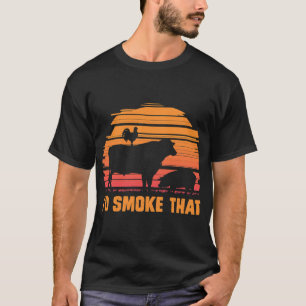 T-shirt Viande Fumer Barbecue Chef Steak Grillades BBQ