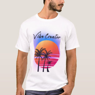 T-shirt Vibe Creator : Vibes de coucher de soleil rétro av