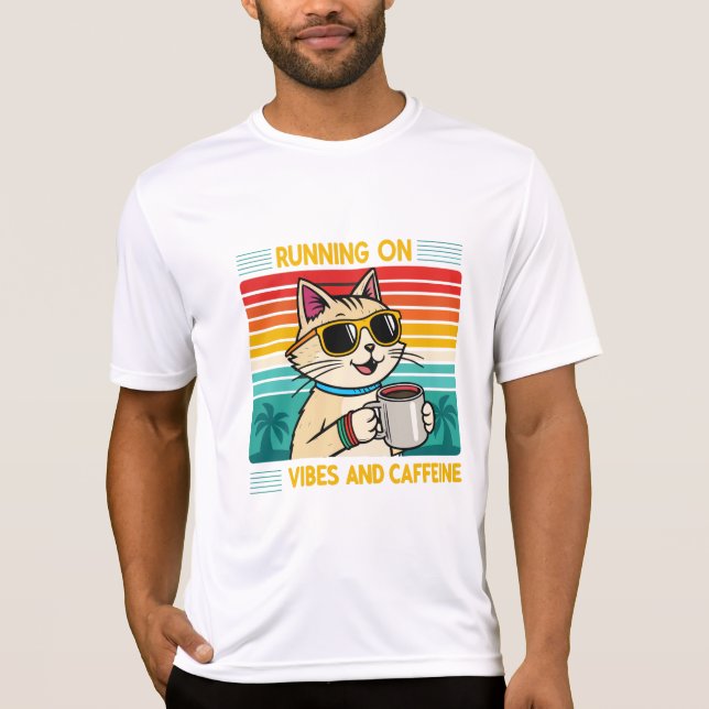 T-shirt Vibes à café rétro - Adulte à caféine Hommes (Devant)