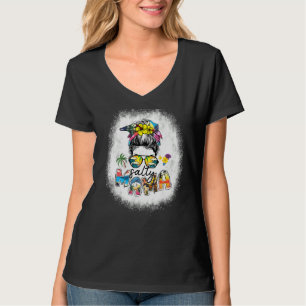 T-shirt Vibes Bleached Salty Mama Messy Bun Beach Vibes Ét