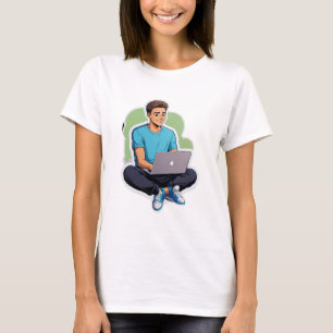 T-shirt Vibes Concentrés – Mode Ordinateur Portable Activé